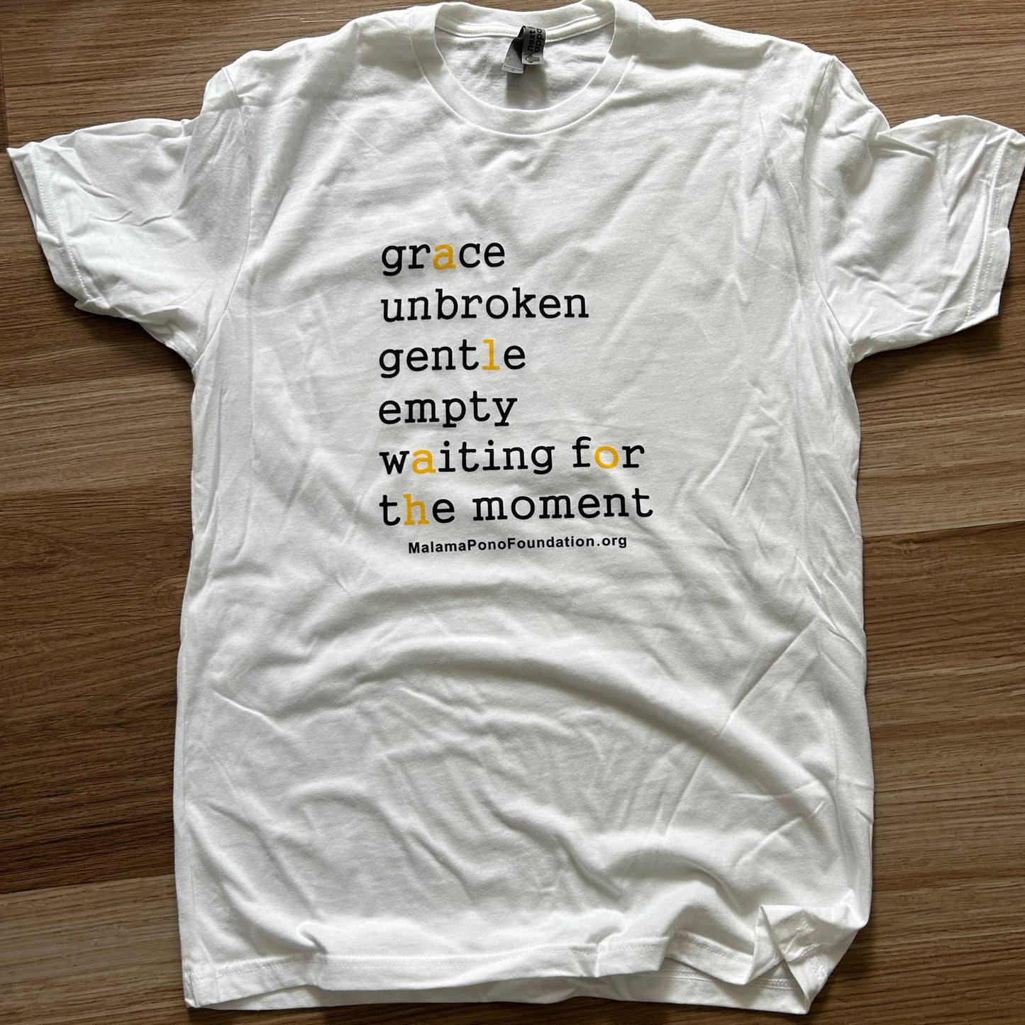 White ALOHA T-shirt (Adult Unisex Next Level)